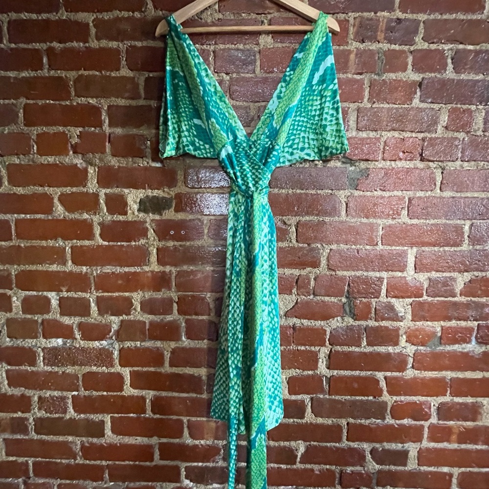 Early 2000’s Diane Von Furstenberg Snake Print Wrap Dress